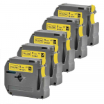 5Pakkige 12MM etiketilinti &Uuml;hilduv Brother mk 631 MK 631 M-K631 Must kollasel lindil Brother p touch sildivalmistajale PT-65 PT-70 5 Packs MK631