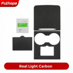 Futhope Real Carbon Fiber ultra thin center console cover For Tesla Model 3 Y 2021-23 not affect Central Control push-pull use Type 2 Bright