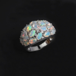 Luksuslik 3,8 ct opaalir&otilde;ngas puhas 925 sterlingh&otilde;be looduslikud etioopia v&auml;rvilised kalliskivid peen ehtekunst naistele abikaasale emale kena kingitus us ring size 10# valge