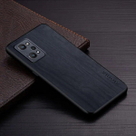 Case for Realme Q5 Pro coque lihtne unikaalne disain kerge puidust mustriga pu-nahast kate Realme q5 pro &uuml;mbrisele Realme Q5 Pro must