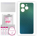 apgo Protective Skin Sticker for the back compatible with Tecno Spark 10 Pro, Wrap Film, Foil, Vinyl - Pattern Carbon Chameleon CAKA1