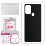 apgo Protective Skin Sticker for the back compatible with Motorola Moto G60s, Wrap Film, Foil, Vinyl - Pattern Carbon Black