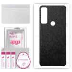 apgo Protective Skin Sticker for the back compatible with TCL 20 AX 5G, Wrap Film, Foil, Vinyl - Pattern Black Honeycomb