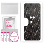 apgo Protective Skin Sticker for the back compatible with Lenovo Legion Duel, Wrap Film, Foil, Vinyl - Pattern Carbon Black Pixel