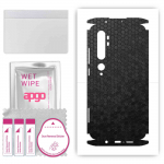 apgo Protective Skin Sticker for the back+sides compatible with Xiaomi Mi Note 10 Pro, Full Wrap Film, Foil, Vinyl - Pattern Black Honeycomb