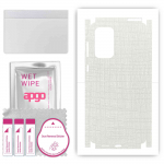 apgo Protective Skin Sticker for the back+sides compatible with Samsung Galaxy A73, Full Wrap Film, Foil, Vinyl - Pattern White Fabric