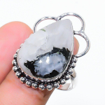 Natural Rainbow Moonstone Gemstone 925 Sterling Silver Ring Size 9.5 y2a39