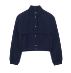 Vintage soliidne pikkade varrukatega Bomber jope Naiste vabaaja mantlid T&auml;navar&otilde;ivad Naistele Elegantne rev&auml;&auml;riga t&otilde;mblukuga jakk M tumesinine v&auml;rv