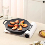 BBQ-grillpann, grillplaadi k&uuml;psetust&ouml;&ouml;riist k&auml;epidemetega teppanyaki k&uuml;psetusplaat Diameter 30cm