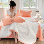 Lahe tekitekk suviseks tekk voodipesuks Ice Silk Konditsioneer Tikand Pestud Puuvill Suvised Topelttekid Printsess 150x200cm 1pc