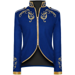 Meeste jope tikandiga mantel Victoria ajastu jakid meestele Vintage r&otilde;ivad Prince King Cosplay Halloweeni kost&uuml;&uuml;m XXXL sinine