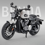 1/12 Scale Diecast BENDA Chinchilla 300 mootorratta mudel Simulatsioon sulamist Mootorratas M&auml;nguasjad Poistele Kingitus Voiture Miniatuursed m&auml;nguasjad lastele 1/12-Size:17.5*10.5*7.5cm elevandiluuvalge