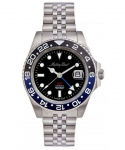 Mathey-Tissot GMT Roostevabast terasest Must sihver Automaatne H903ATNB 100M Meeste k&auml;ekell must