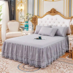 Magamistoa voodiseelik Libisemiskindel madratsikate 3 kihti Voodiseelik Couvre Lit Pitsiline volangidega voodiseelik Voodilina Voodikate 150x200cm 1pc