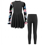 Lastele t&uuml;drukutele Rash Guard ujumistrikoo kogu keha kate Hijab konservatiivne Burkini p&auml;ikesekaitse rannariided 7-8 Years must