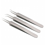 3 tk suure t&auml;psusega roostevabast terasest pintsettide komplekt k&uuml;&uuml;narnuki akne n&otilde;elaga musta peaga kosmeetikavahendid 3pcs