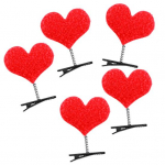 2/5 tk V&auml;ike pl&uuml;&uuml;ss&uuml;damega juuksen&otilde;el kevaddisainiga t&uuml;drukutele juukseklamber Pl&uuml;&uuml;sist loomakaunistusega juuksen&otilde;el laste peakate 5pcs punane