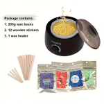 [EU Plug] 200 ml musta vaha sulatusmasin + 200 g vahaubade komplekt, vahakuumutus, vahade eemaldamise ja vahateraapia masin black