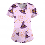 Naiste moeprindiga l&uuml;hikeste varrukatega V-kaelusmustriga topsid Taskuga t&ouml;&ouml; T-s&auml;rgid XXXXXL