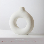 Keraamiline vaas Ringvaas Keraamiline Dekoratsioon Loominguline Keraamiline Vaas &Uuml;likond Elutoa Vaas Keraamiline L valge