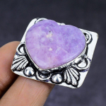 Lepidolite Gemstone handmade 925 Sterling Silver gift Jewelry Ring Size 10 l8v57