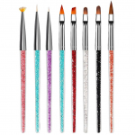 8-osalised peened k&uuml;&uuml;neharjad k&uuml;&uuml;nte kaunistamiseks kristallpintsliga manik&uuml;&uuml;ri t&ouml;&ouml;riistad akr&uuml;&uuml;list k&auml;epidemega joonistus Assorted Color