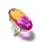 Natural Bi-Color Tourmaline Gemstone 925 Sterling Silver Ring Size 10 h4e48