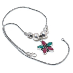 Kashmir Ruby, Emerald Natural Gemstone Handmade Gift Necklace 18 p5s28