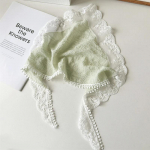 Prantsuse bandana naistele valge pitsist kolmnurkne peapael pastoraalne vintage turban peapaelad moe foto suveaksessuaarid 1pc roheline