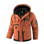 Meeste paks puuvillane mantel, v&auml;ljas soe puuvillane mantel, talvine meeste pluss suuruses kapuutsiga jakk, veekindel XXXL