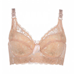 Suures suuruses 36-46 naiste Push Up pesu Seksikas &uuml;hev&auml;rviline alustraat rinnahoidja Lilleline pitsrinnahoidja &otilde;huke mugav hingav naiste aluspesu 40/90C beež