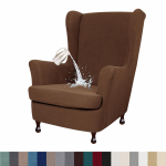 Veekindel tiibtooli kate 2-osaline veniv spandex kangast tiibtooli kate Elastse p&otilde;hjaga tugitooli kate elutoa magamistuppa W33xD36xH45inch helepruun v&auml;rv