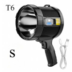 Laetav Prožektor LED Spot Valgustid K&auml;eshoitav Taskulamp Super Hele V&auml;litingimustes P&auml;ikeseenergia Prožektorid Otsingulamp S T6+2*18650cm+usb must