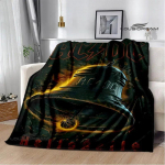 Rockb&auml;nd AC/DC retrotr&uuml;kiga flanellist soe pleed piknikutekk voodikate viskepleed voodipesu S&uuml;nnip&auml;evakink 40x50in