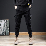 Mitme taskuga v&auml;listingimustes kasutatavad meeste Techwear Tactical Cargo p&uuml;ksid meeste sport vabaaja hip-hopi haaremi p&uuml;ksid t&ouml;&ouml;p&uuml;ksid M must