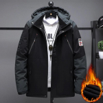 Meeste paks soe talvejope &otilde;ues parkides kapuutsiga riided mustad lapit&ouml;&ouml;d pluss samet moesuurus 8XL 9XL mantel XXXXXL must