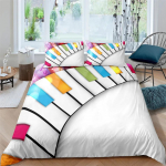 Klaveriklahvid King Queen tekikott 3D multifilmi noodid voodipesukomplekt lastele teismelistele t&auml;iskasvanutele moemuusika pol&uuml;ester tekikott 70x133cm 2pcs
