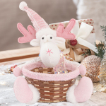 Candy Basket Deer Decoration Practical Lovely Easy to Use Woven Christmas Decor for Office