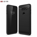 P&otilde;rutuskindel &uuml;mbris LG V30 silikoonharjatud &uuml;mbriste jaoks Pehme telefoni kate LG v30 lgv30 s&uuml;sinikkiust &uuml;mbrisele LG V30 must