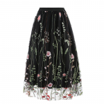 Vintage Mesh Flower Embroidered Skirt Elegant Sweet A-line Skirt For Spring Summer L must