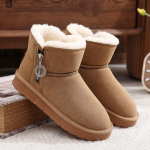 Naiste talvised kunstkarusnahast voodriga lumesaapad platvormiga kunstnahast poolsaapad lukuga, soojad pl&uuml;&uuml;sist libisevad mugavad libisemiskindlad l&uuml;hikesed saapad naistele 35 vaarika