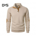 Meeste dressipluus elastsete k&auml;tistega, krae, pikad varrukad, lapiline l&otilde;dvalt kontrastset v&auml;rvi n&ouml;&ouml;bid, igap&auml;evaseks kandmiseks koolis keskmise pikkusega topp S khaki