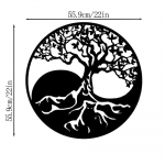1 tk Elupuu metallist seinakaunistus Yin Yangi metallist seina siluett seinavaibad Elutoa/kodukaunistus must