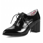 Moodsad Elegantsed Kevadised Moodsad Kingad Naiste Pahkluusaapad Klotskontsad Oxford Kingad Vabaaja PU Nahast Must Punane Mokassiin Kingad Daami Suur Suurus 50 34