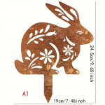 Rustikaalne metallist Rabbit Garden Stake Roostes viimistlus, mis sobib suurep&auml;raselt v&auml;likaunistuseks tagaaia terrassitalu Heleroosa