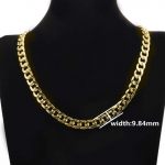 6/9 mm roostevabast terasest ketiga kaelakee meestele naistele Kuuba l&uuml;likett kullav&auml;rvi Punk Choker kaelakee Hip Hop meeste ehted 30inch(75cm)
