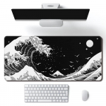 1 tk m&auml;nguri hiirematt, suur klaviatuuripadi 31,5 x 11,8 tolli topograafiline hiirematt Mustvalge hiirepadi anti-Sl-ga klaviatuuri jaoks 300*800*2mm