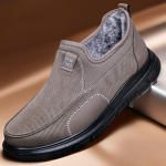 Talvised mehed pehmest puuvillast libisemisvastased plush-soojad vabaajajalatsid keskealistele eakatele inimestele, isa vanaisa, lameda tallaga l&otilde;uendkingad 39 must