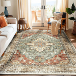 Vintage Boho vaip libisemiskindel masinpestav veekindel vaip kodu elutoa magamistoa ruumi v&auml;lis p&otilde;randamatt uksematt 160x230cm-63x91in