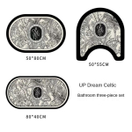 Retro Bathroom Diatom Mud Floor Mat Three-Piece U-Shaped Toilet Mat Toilet Absorbent Non-Slip Foot Mat Entrance Door Mat 1pc40x60cm 16x24inch